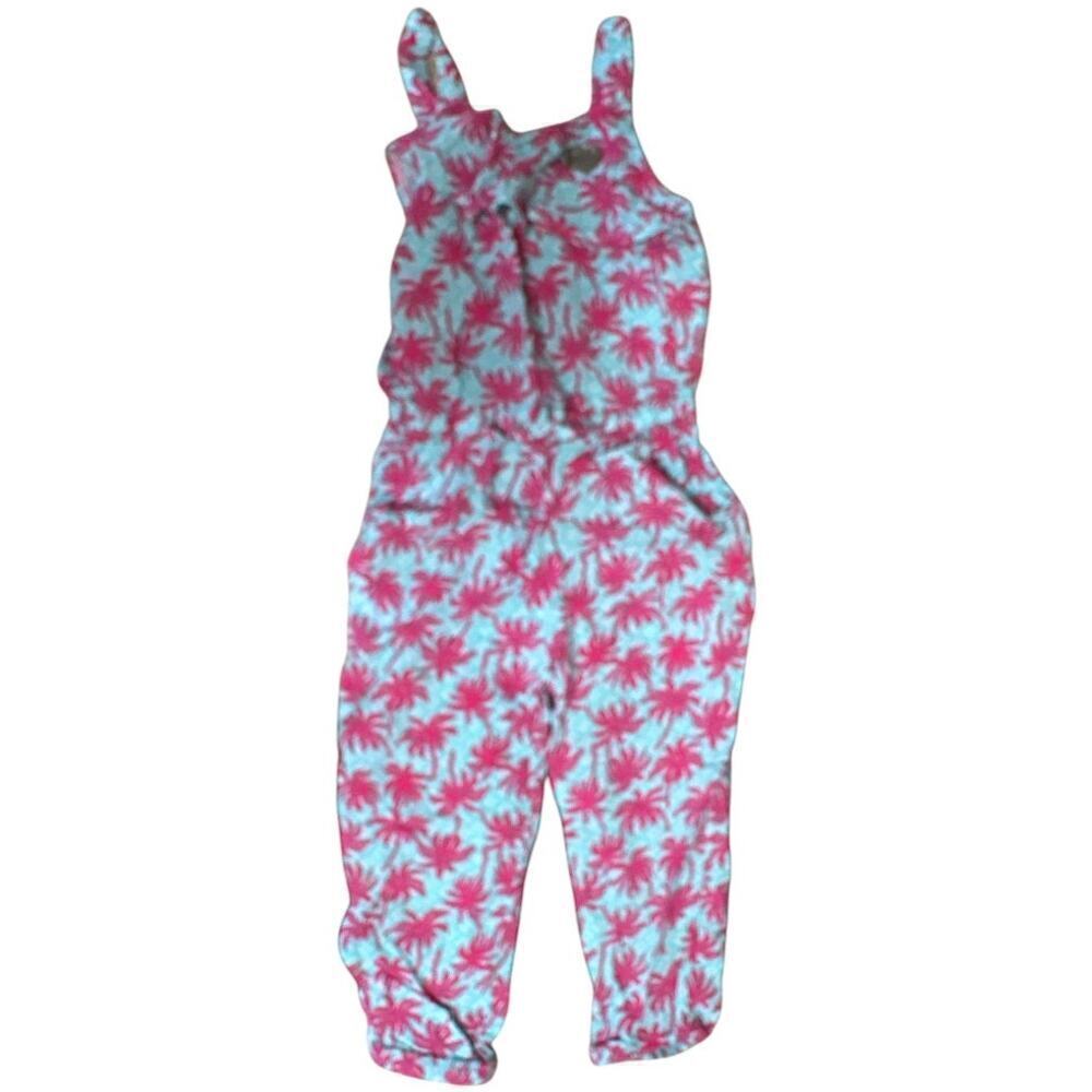 Juicy Couture Blue Fuschia Palm Tree Printed Romper Jumpsuit Girls Size 3T
